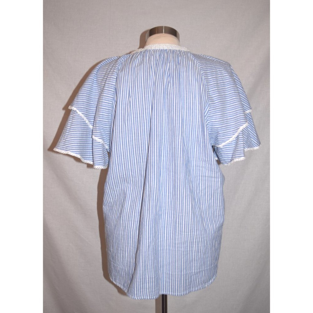 Seven7 Striped Tie Front Blouse size XL - Picture 6 of 10